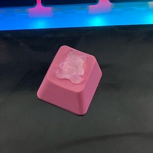 Cute Pink Gummy Bear Artisan Keycap, for OEM switches